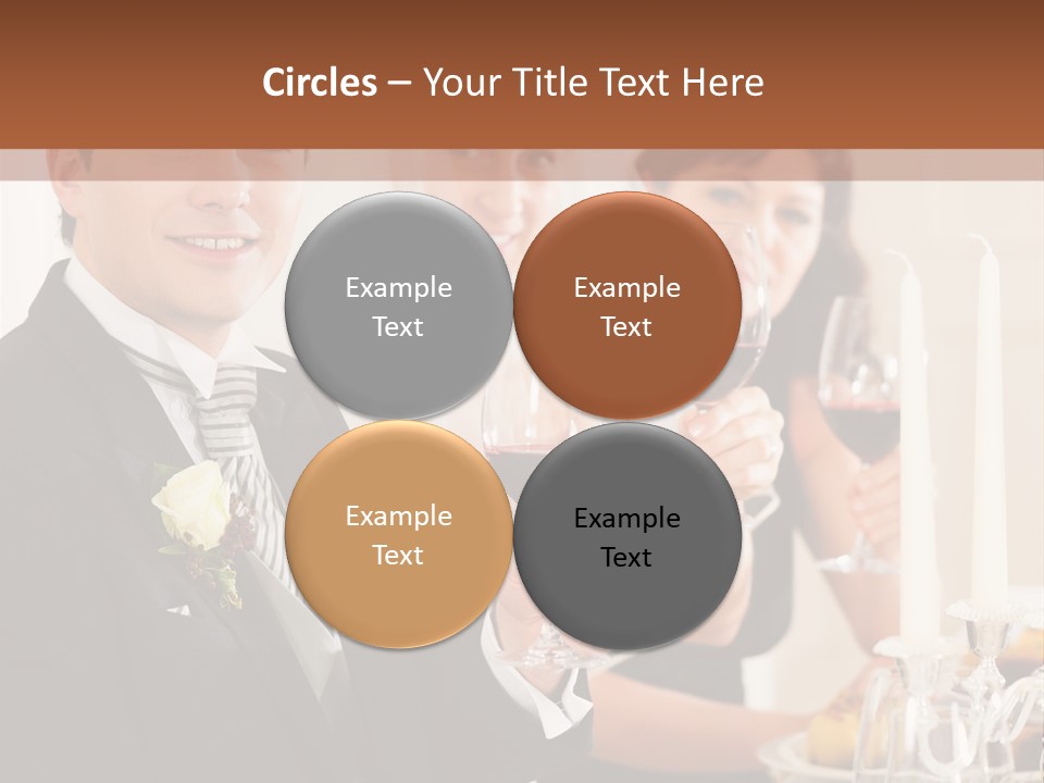 Smoking Wine Bride PowerPoint Template