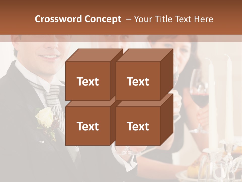 Smoking Wine Bride PowerPoint Template