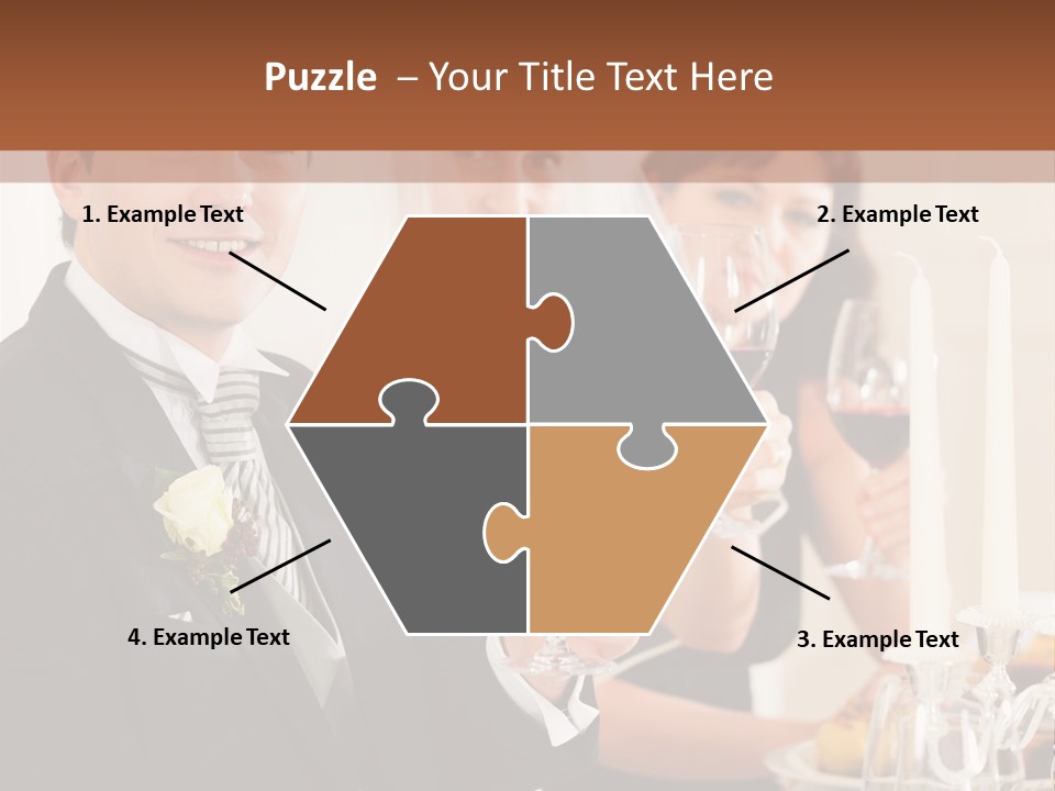 Smoking Wine Bride PowerPoint Template