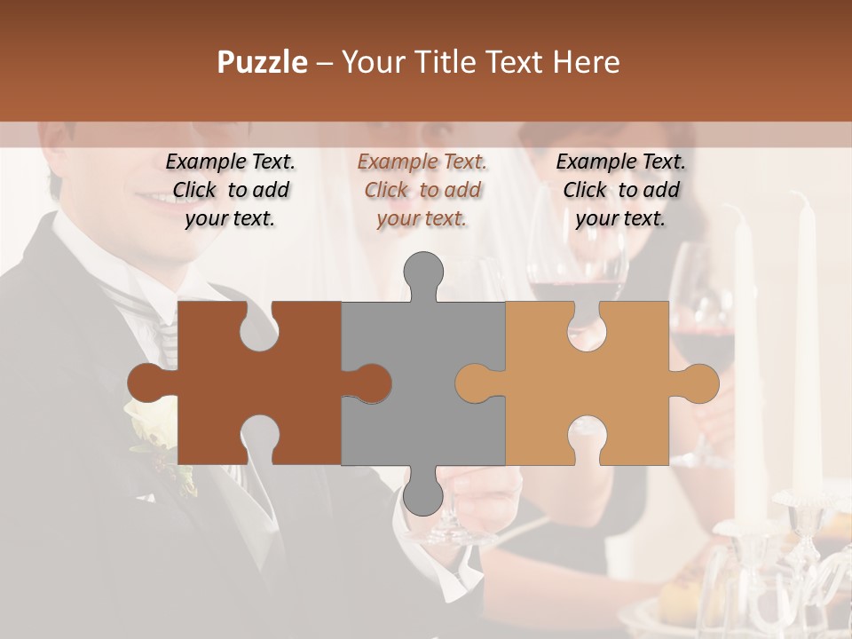 Smoking Wine Bride PowerPoint Template