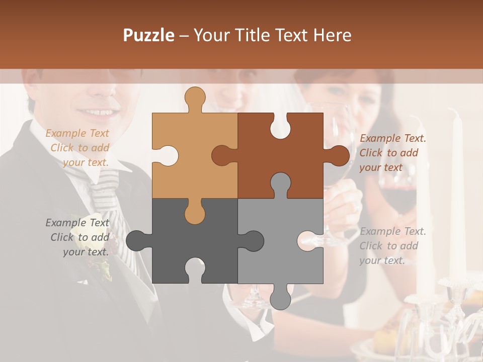 Smoking Wine Bride PowerPoint Template