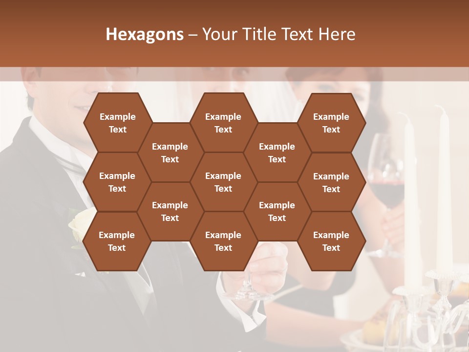 Smoking Wine Bride PowerPoint Template