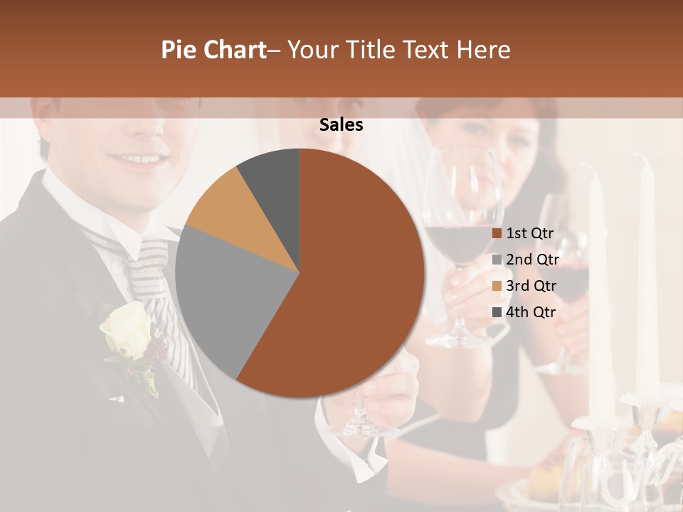 Smoking Wine Bride PowerPoint Template