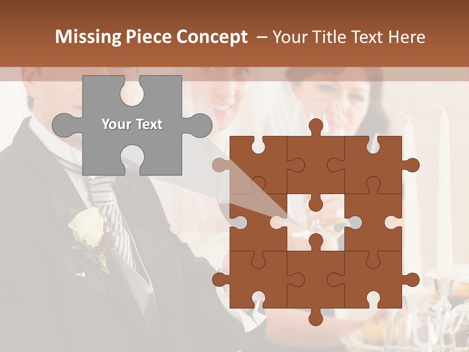 Smoking Wine Bride PowerPoint Template