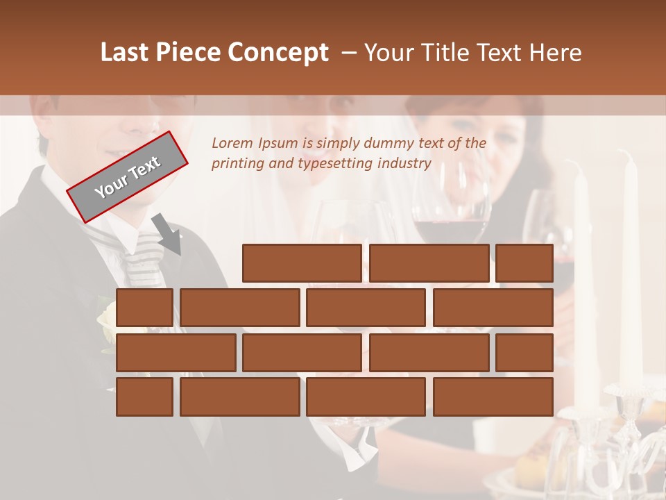 Smoking Wine Bride PowerPoint Template