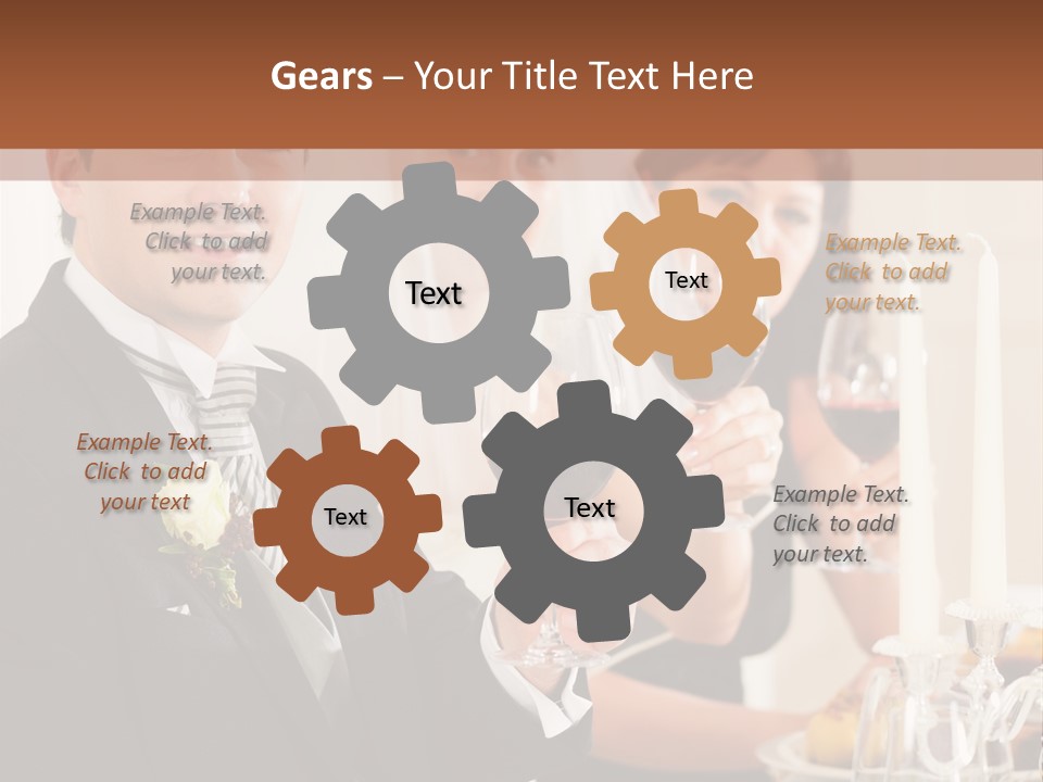 Smoking Wine Bride PowerPoint Template