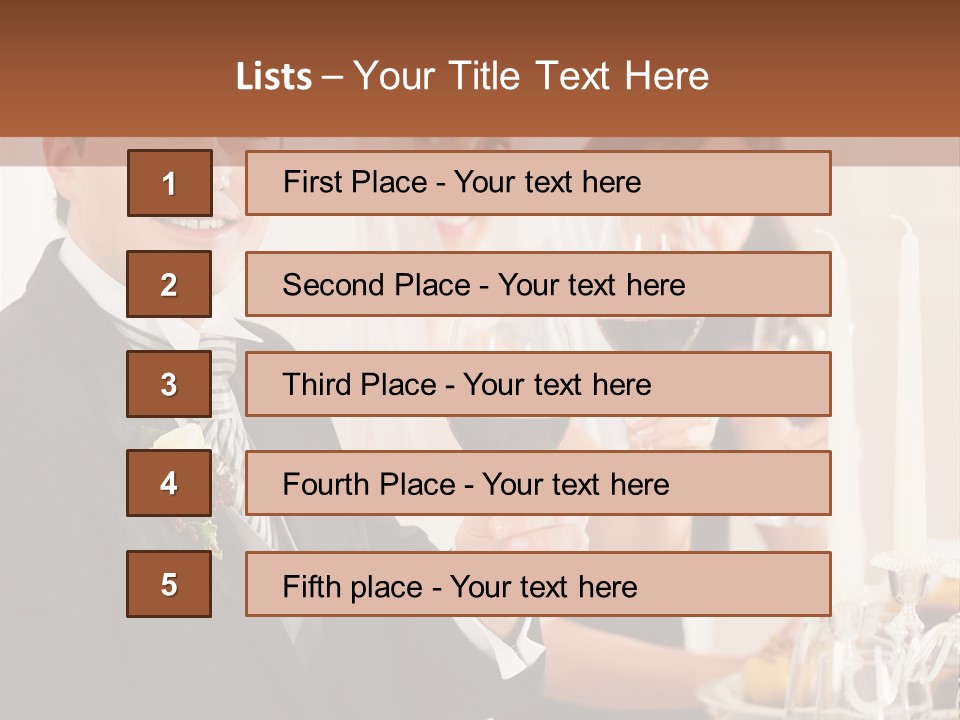 Smoking Wine Bride PowerPoint Template