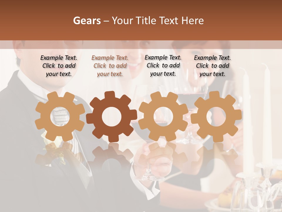 Smoking Wine Bride PowerPoint Template