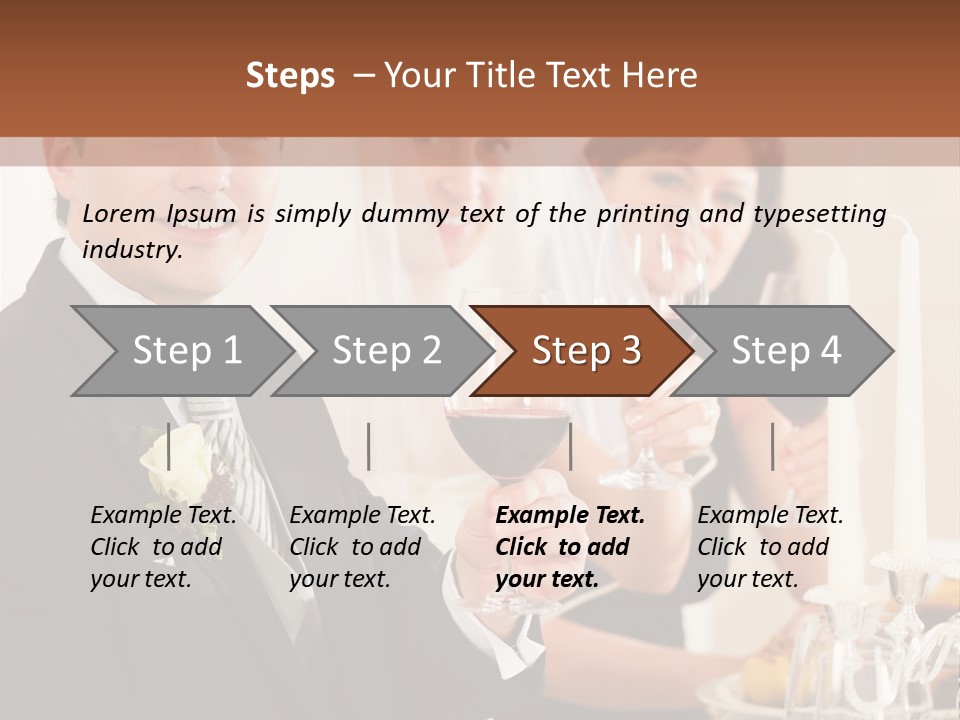 Smoking Wine Bride PowerPoint Template