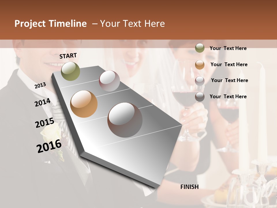 Smoking Wine Bride PowerPoint Template