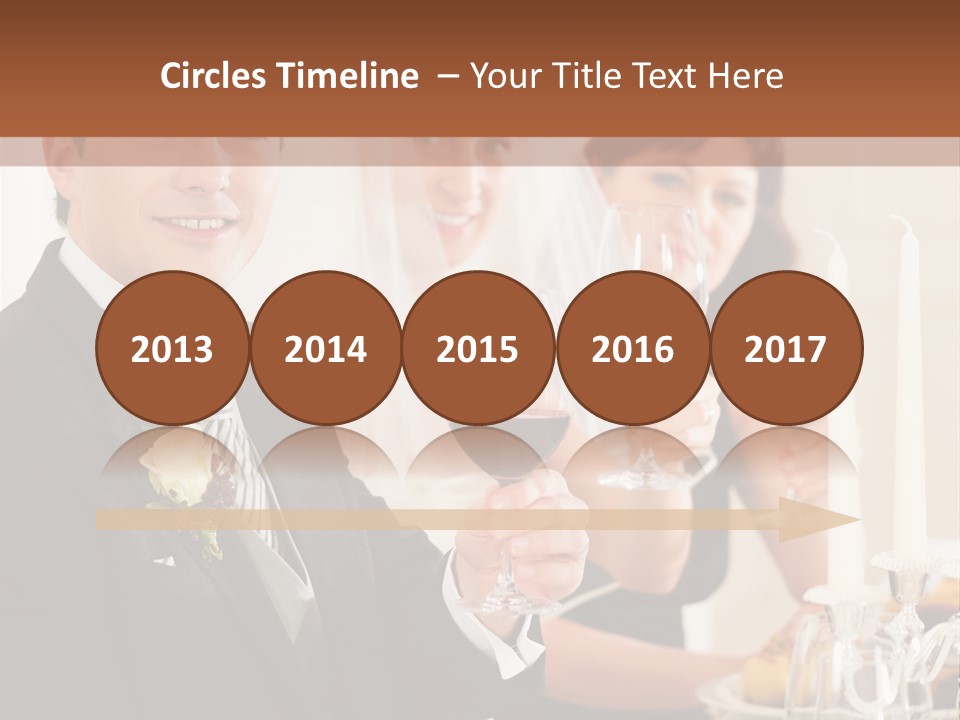 Smoking Wine Bride PowerPoint Template