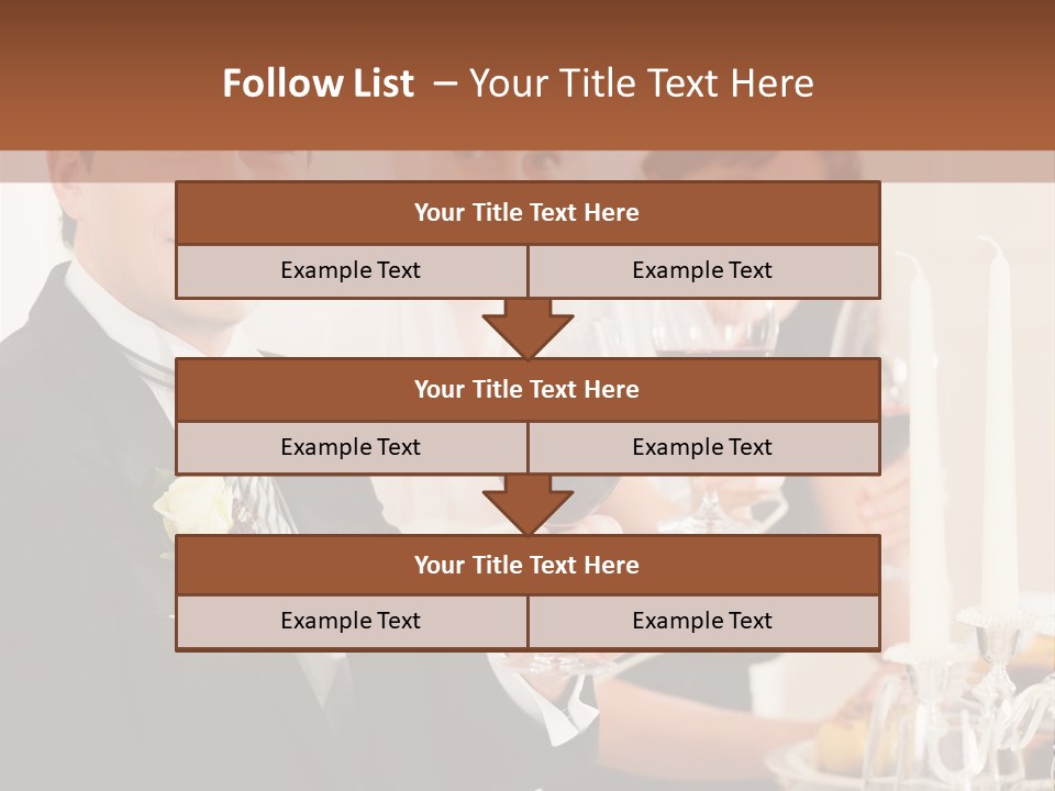 Smoking Wine Bride PowerPoint Template