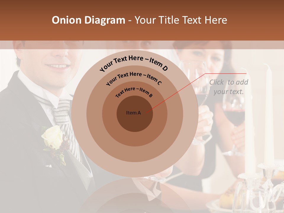 Smoking Wine Bride PowerPoint Template