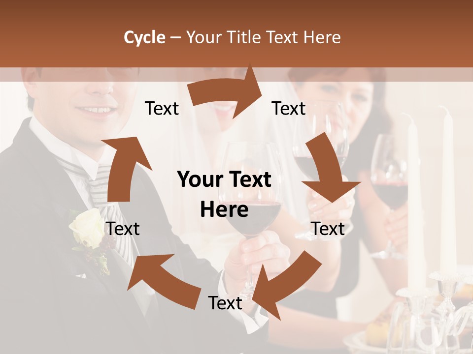 Smoking Wine Bride PowerPoint Template
