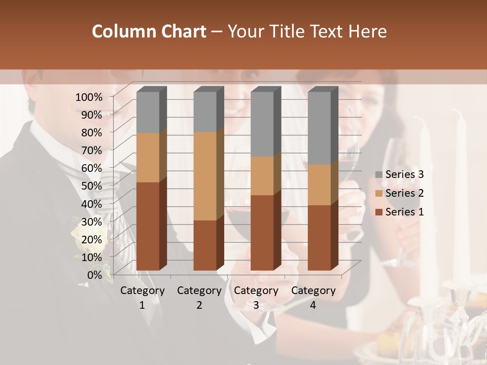 Smoking Wine Bride PowerPoint Template