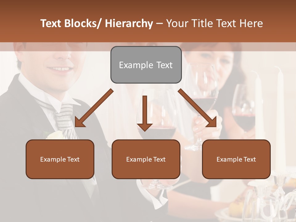 Smoking Wine Bride PowerPoint Template