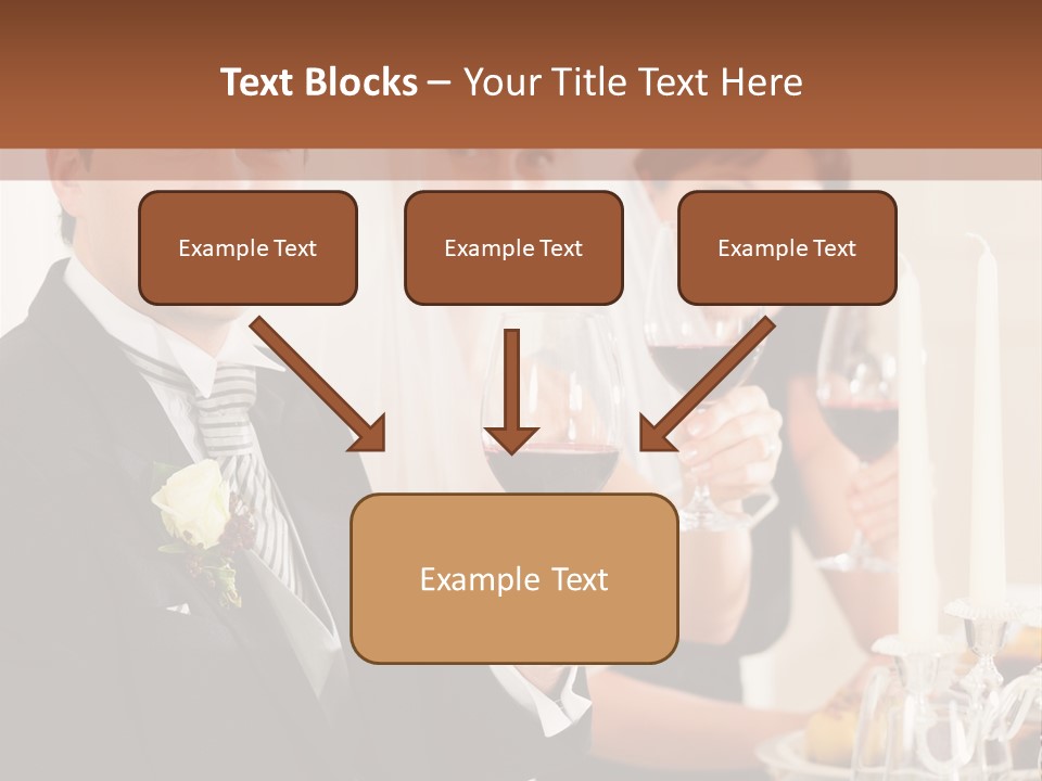 Smoking Wine Bride PowerPoint Template