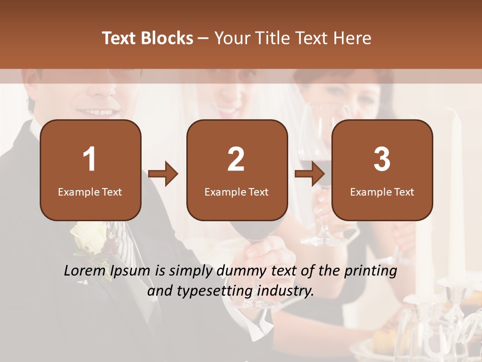 Smoking Wine Bride PowerPoint Template