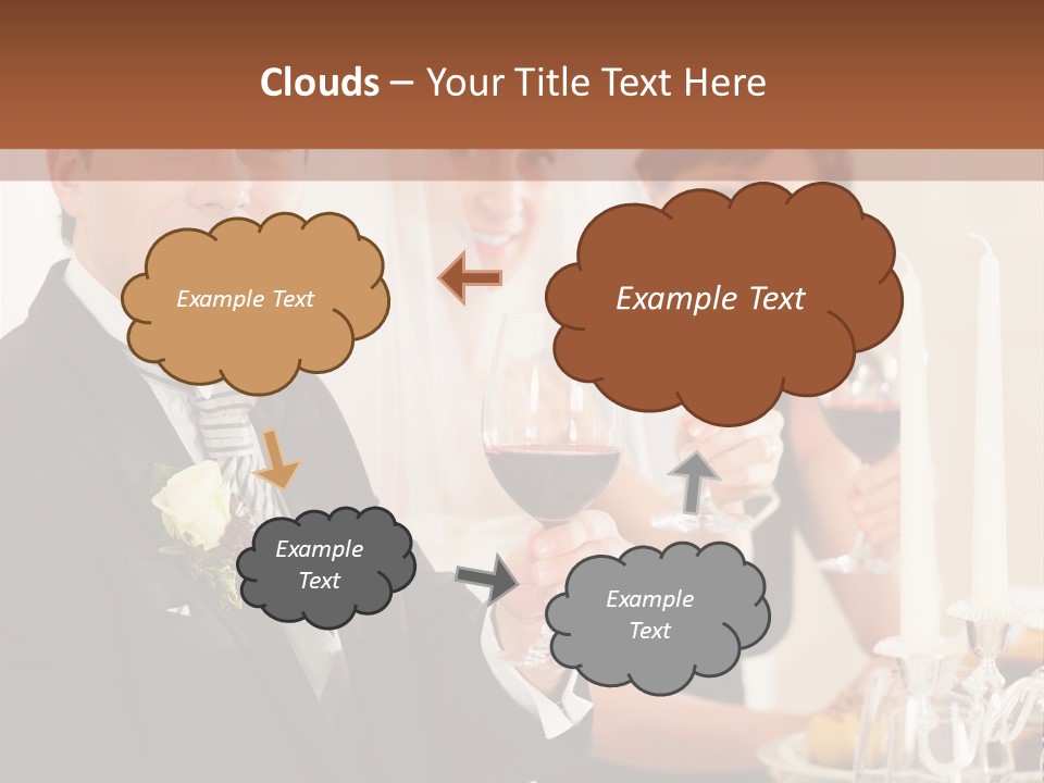 Smoking Wine Bride PowerPoint Template