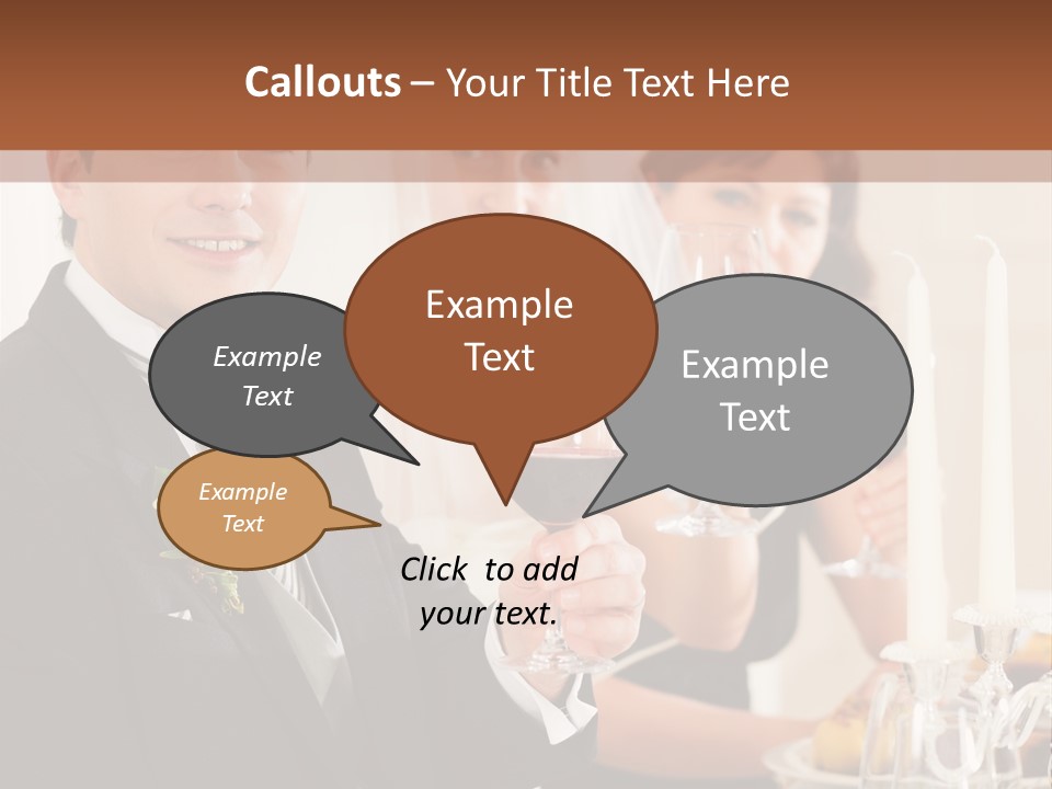 Smoking Wine Bride PowerPoint Template