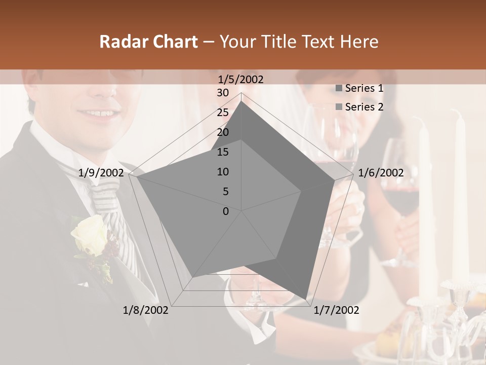 Smoking Wine Bride PowerPoint Template