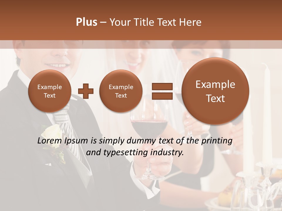 Smoking Wine Bride PowerPoint Template