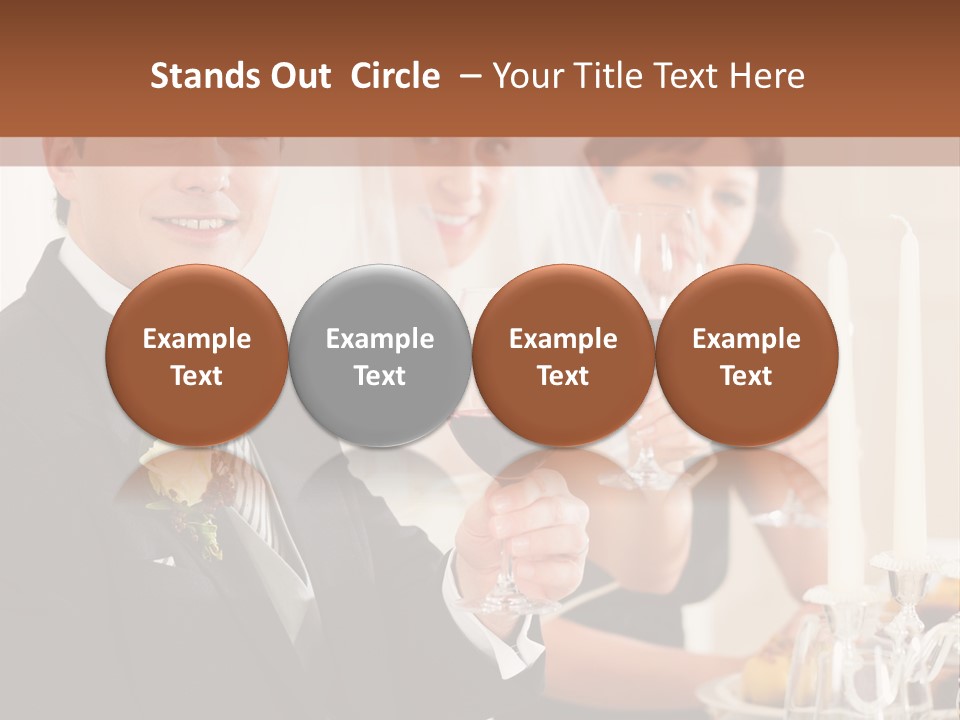 Smoking Wine Bride PowerPoint Template