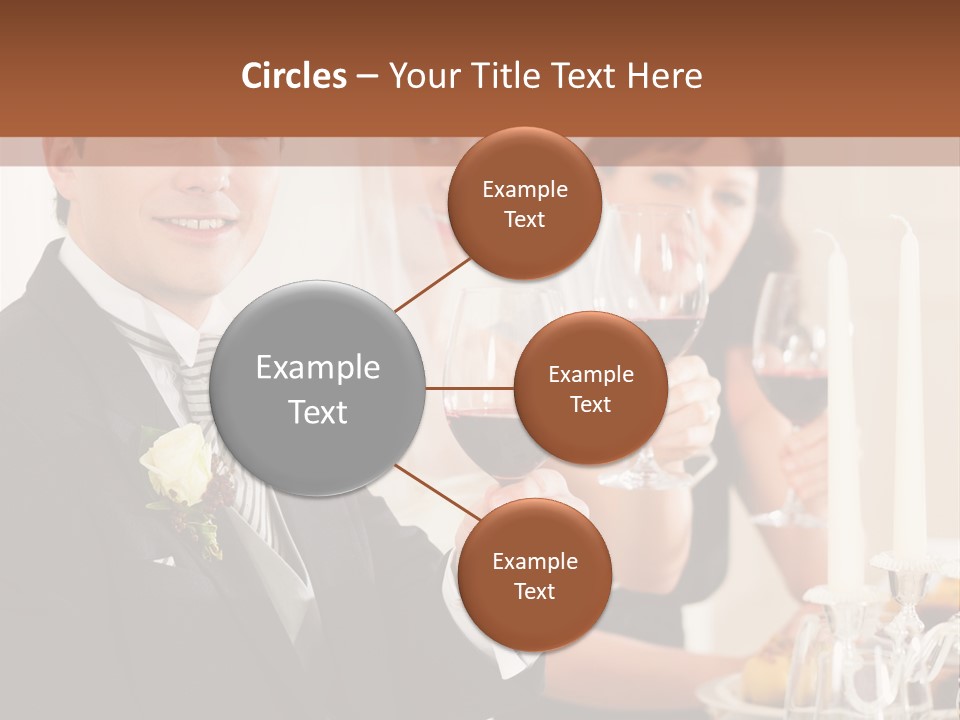 Smoking Wine Bride PowerPoint Template