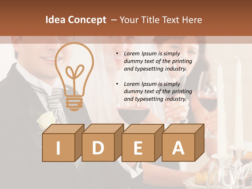 Smoking Wine Bride PowerPoint Template