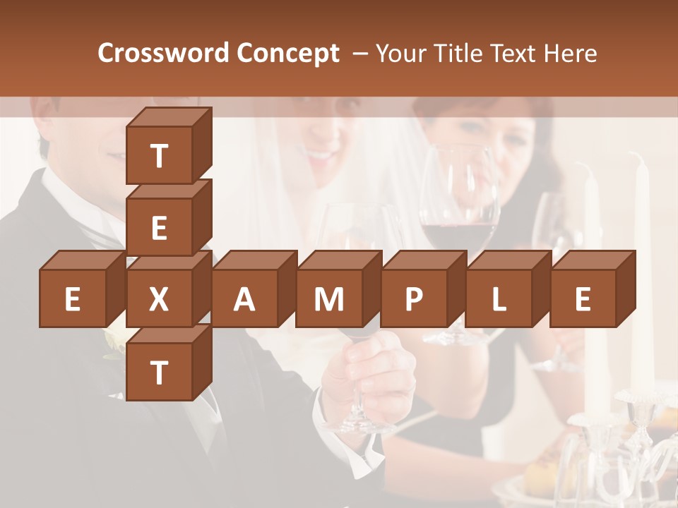 Smoking Wine Bride PowerPoint Template