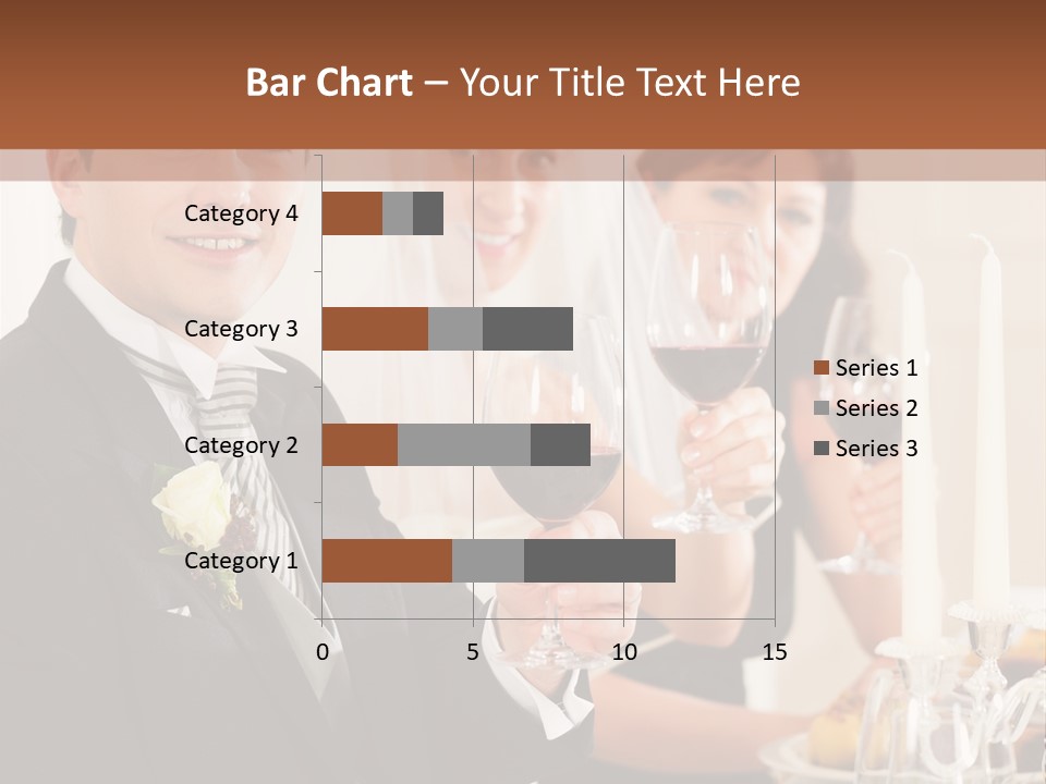 Smoking Wine Bride PowerPoint Template