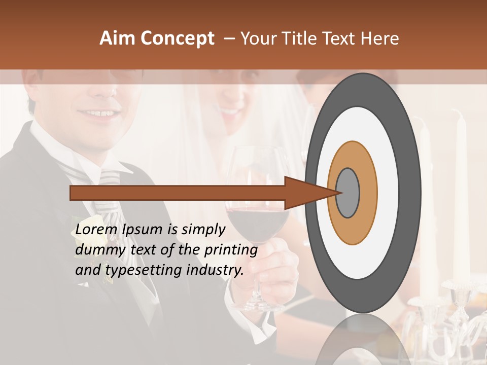 Smoking Wine Bride PowerPoint Template