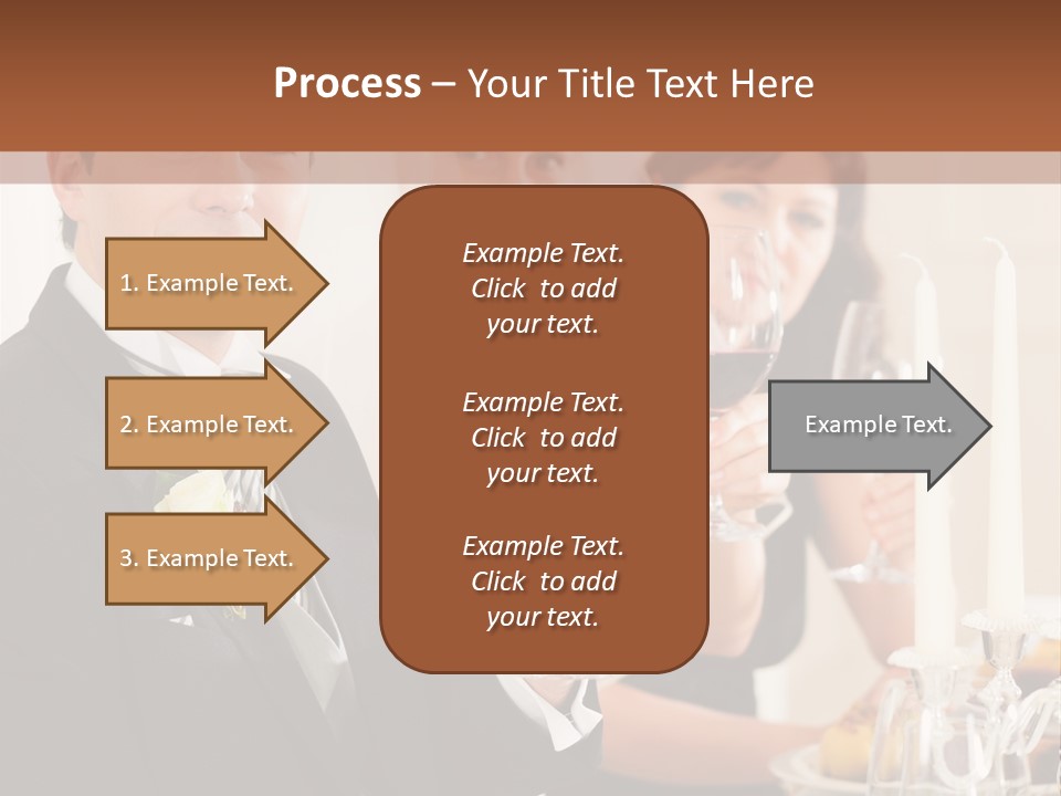 Smoking Wine Bride PowerPoint Template