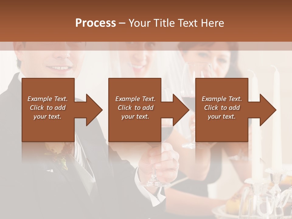 Smoking Wine Bride PowerPoint Template