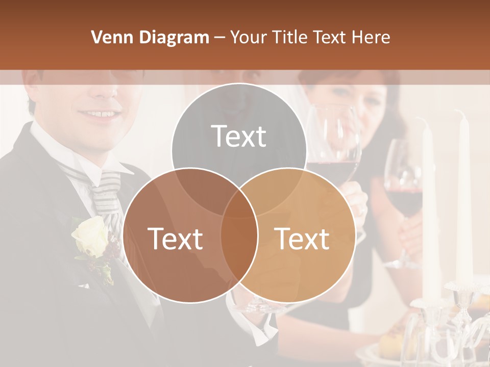 Smoking Wine Bride PowerPoint Template