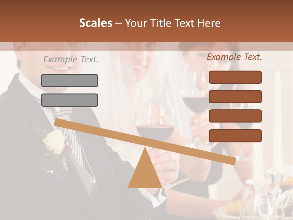 Smoking Wine Bride PowerPoint Template