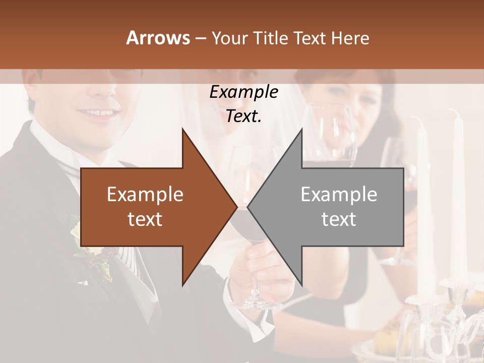 Smoking Wine Bride PowerPoint Template