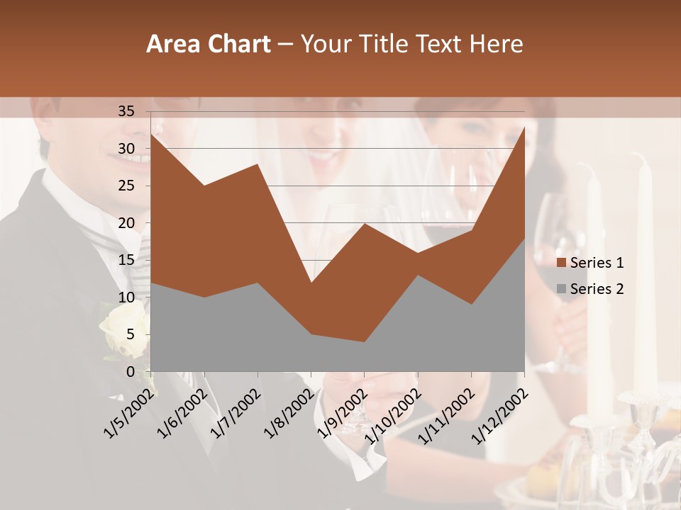 Smoking Wine Bride PowerPoint Template