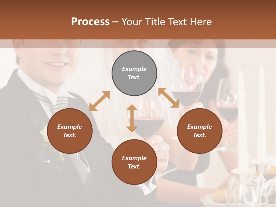 Smoking Wine Bride PowerPoint Template