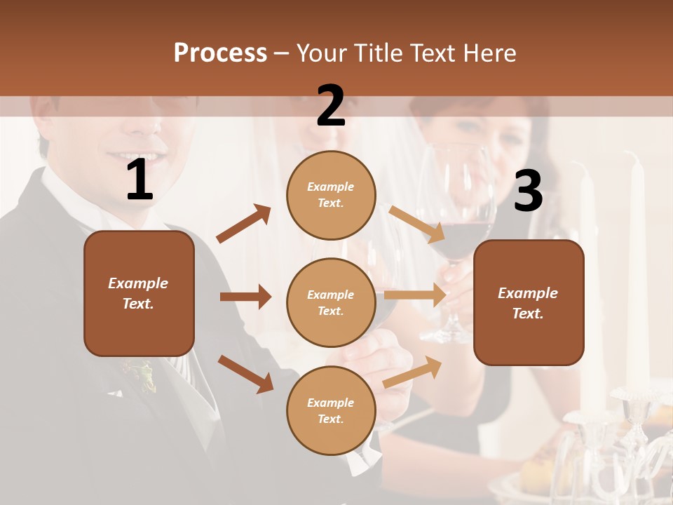 Smoking Wine Bride PowerPoint Template