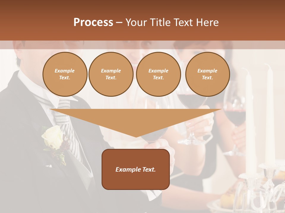 Smoking Wine Bride PowerPoint Template