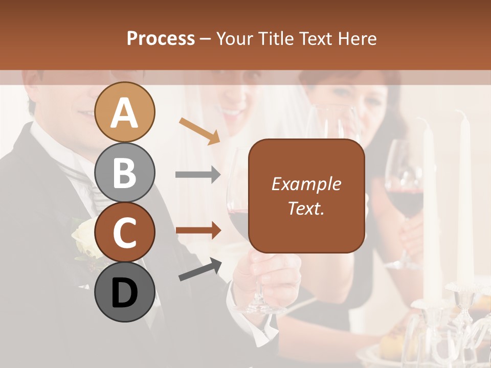 Smoking Wine Bride PowerPoint Template