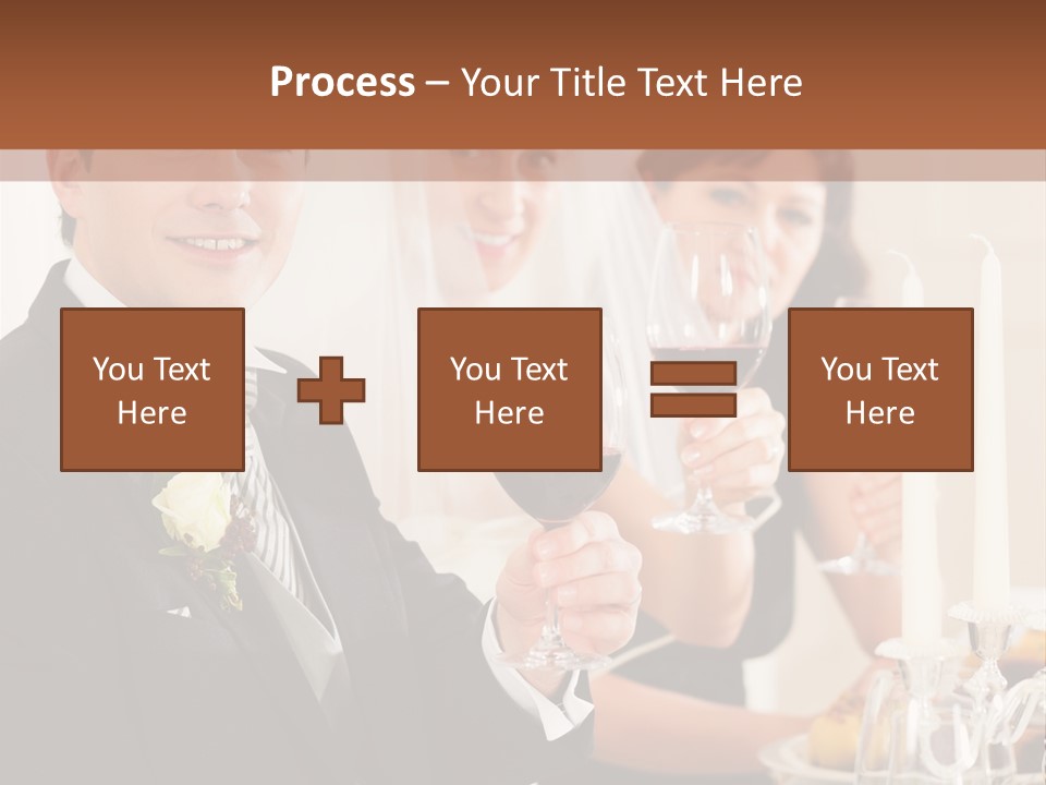 Smoking Wine Bride PowerPoint Template