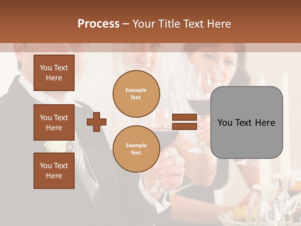 Smoking Wine Bride PowerPoint Template