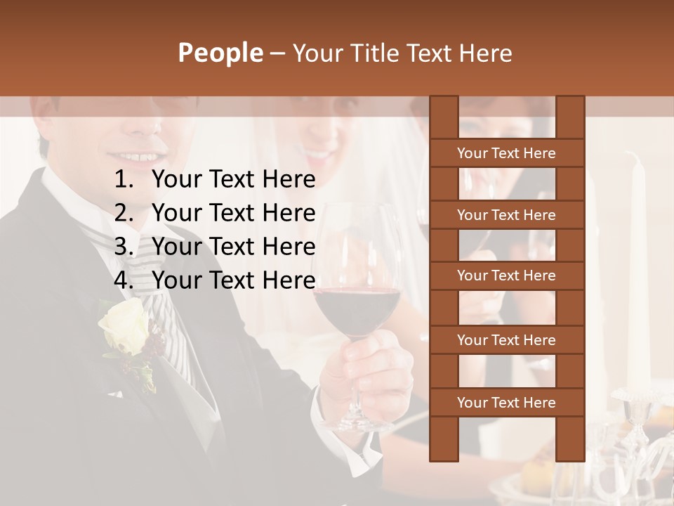 Smoking Wine Bride PowerPoint Template