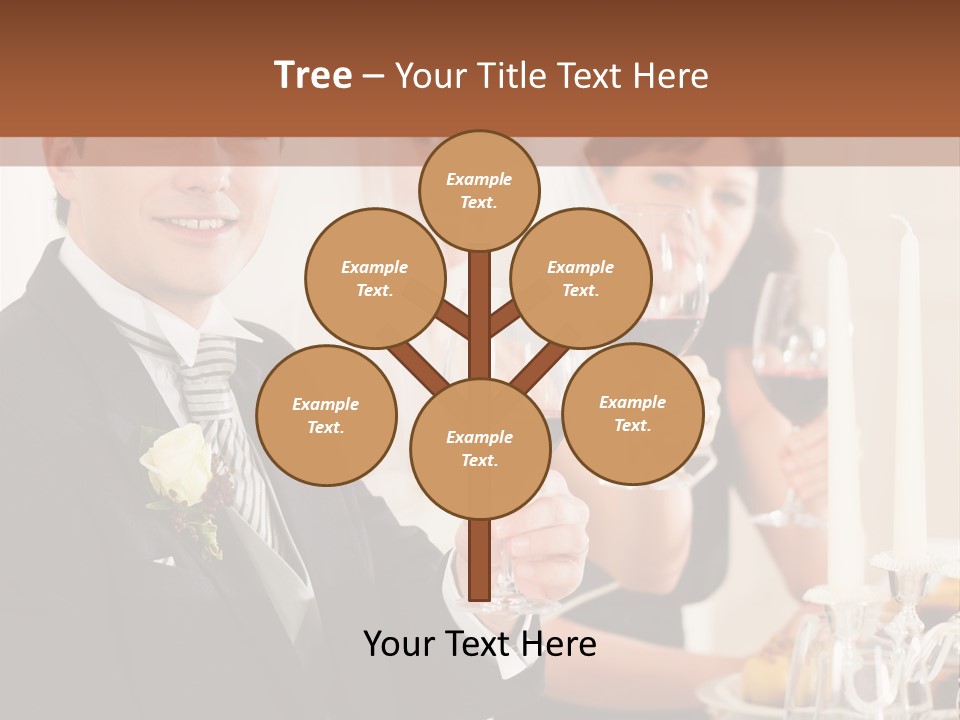 Smoking Wine Bride PowerPoint Template