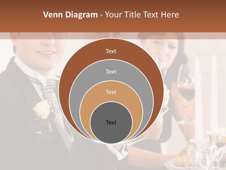 Smoking Wine Bride PowerPoint Template