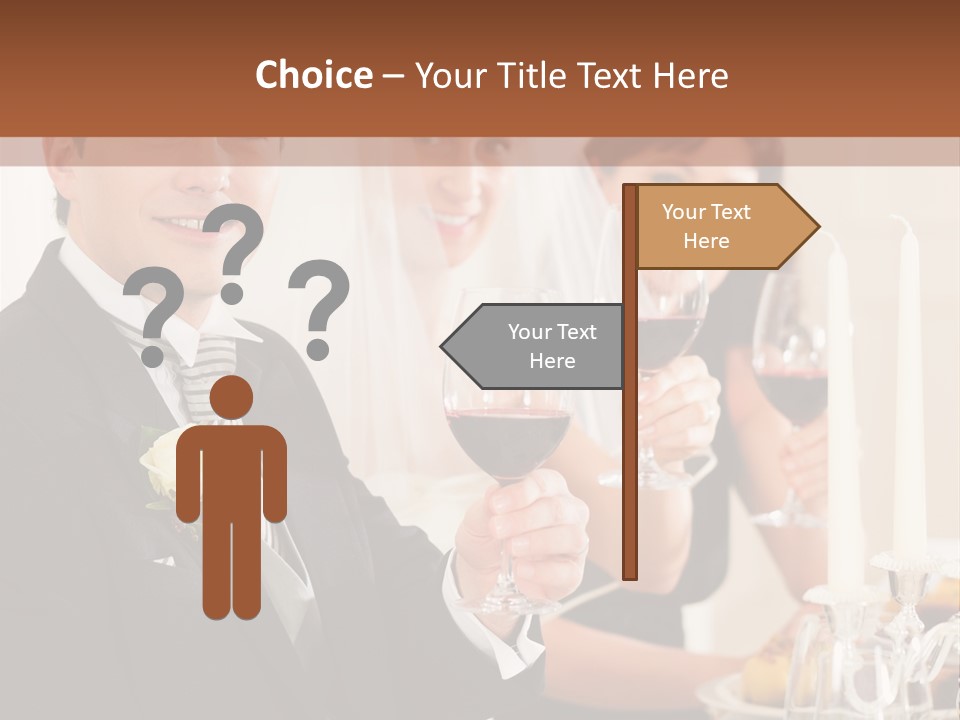 Smoking Wine Bride PowerPoint Template