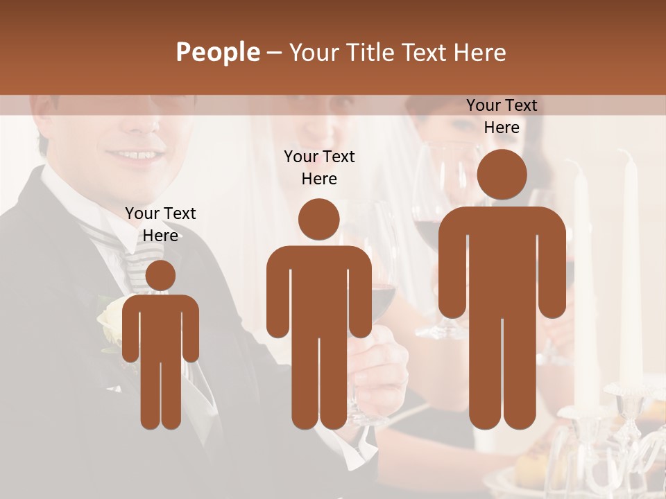 Smoking Wine Bride PowerPoint Template