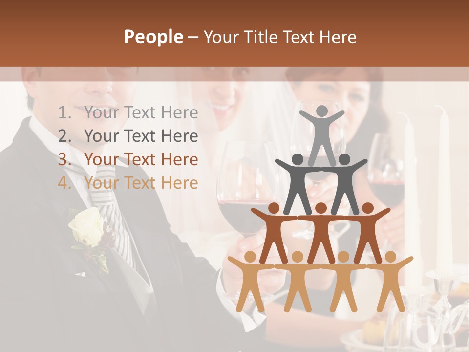 Smoking Wine Bride PowerPoint Template